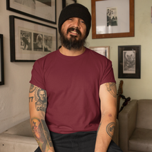 Load image into Gallery viewer, Maroon Half sleeves round neck unisex t-shirt - dmonkeyfamily