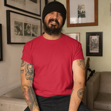 Load image into Gallery viewer, Red Half sleeves round neck unisex t-shirt - dmonkeyfamily