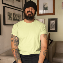 Load image into Gallery viewer, Butter Yellow Half sleeves round neck unisex t-shirt - dmonkeyfamily