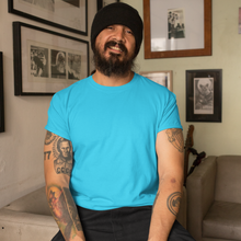 Load image into Gallery viewer, Sky Blue Half sleeves round neck unisex t-shirt - dmonkeyfamily