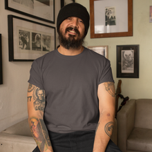 Load image into Gallery viewer, Charcoal Grey Half sleeves round neck unisex t-shirt - dmonkeyfamily