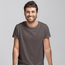 Load image into Gallery viewer, Charcoal Grey Half sleeves round neck unisex t-shirt - dmonkeyfamily