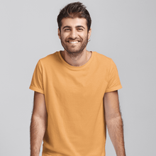 Load image into Gallery viewer, Mustard Yellow Half sleeves round neck unisex t-shirt - dmonkeyfamily