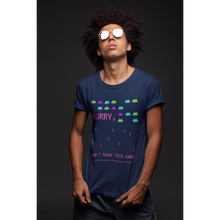 Load image into Gallery viewer, 90's video games ''SORRY, CAN'T PAUSE THIS GAME'' men's printed t-shirt/ 90's vibes collection men's t-shirt. - dmonkeyfamily