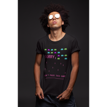 Load image into Gallery viewer, 90's video games ''SORRY, CAN'T PAUSE THIS GAME'' men's printed t-shirt/ 90's vibes collection men's t-shirt. - dmonkeyfamily