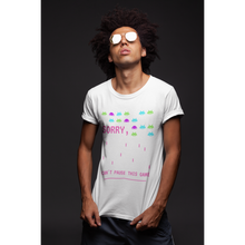 Load image into Gallery viewer, 90's video games ''SORRY, CAN'T PAUSE THIS GAME'' men's printed t-shirt/ 90's vibes collection men's t-shirt. - dmonkeyfamily