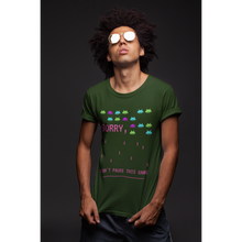 Load image into Gallery viewer, 90's video games ''SORRY, CAN'T PAUSE THIS GAME'' men's printed t-shirt/ 90's vibes collection men's t-shirt. - dmonkeyfamily