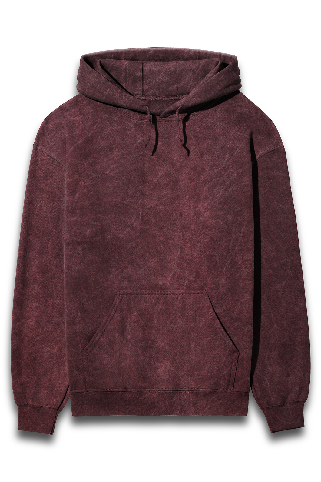 MAROON ACID WASH HOODIE