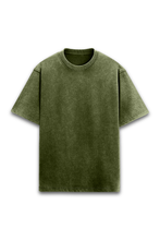 Load image into Gallery viewer, OLIVE GREEN ACID WASH OVERSIZED T-SHIRT
