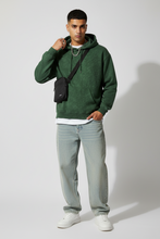 Load image into Gallery viewer, BOTTLE GREEN ACID WASH HOODIE
