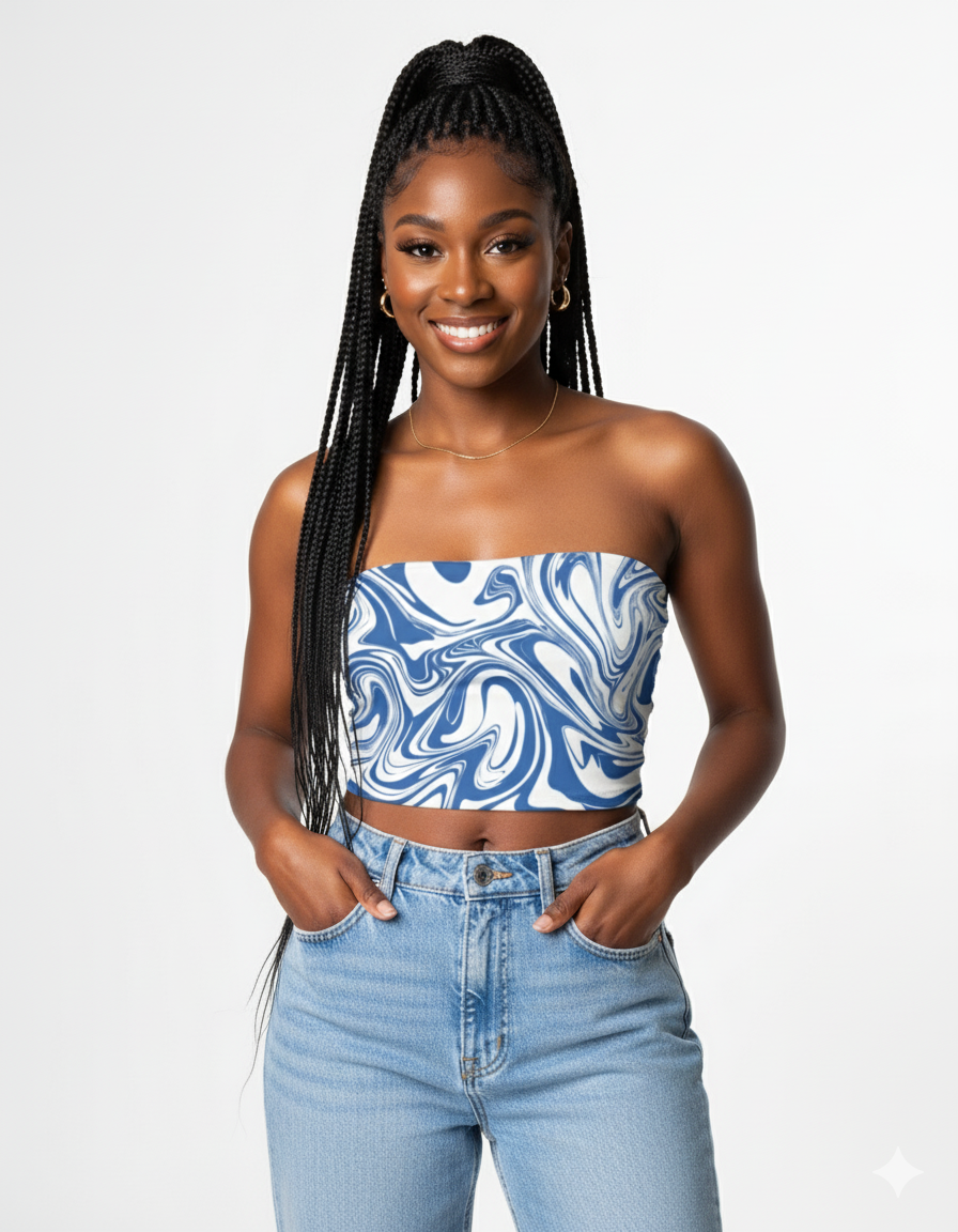 MARBLE PRINT TUBE TOP