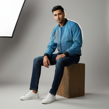 Load image into Gallery viewer, SMOKY BLUE BOMBER JACKET
