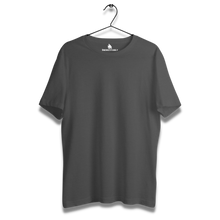 Load image into Gallery viewer, Charcoal Grey Half sleeves round neck unisex t-shirt - dmonkeyfamily
