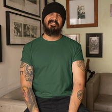 Load image into Gallery viewer, Olive Green Half sleeves round neck unisex t-shirt - dmonkeyfamily

