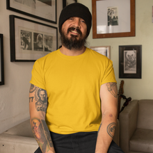 Load image into Gallery viewer, Golden Yellow Half sleeves round neck unisex t-shirt - dmonkeyfamily
