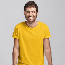 Load image into Gallery viewer, Golden Yellow Half sleeves round neck unisex t-shirt - dmonkeyfamily
